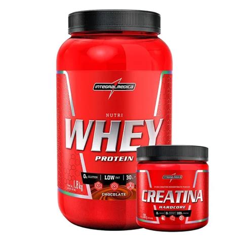 Whey Protein Nutri Integral Medica Pote 907g E Creatina Hardcore 150g