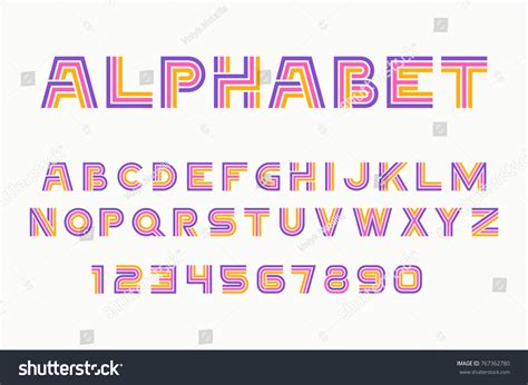 Vector Linear Font Alphabet Stock Vector Royalty Free