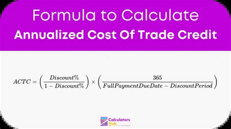 Calculadora Del Costo Anualizado Del Crédito Comercial