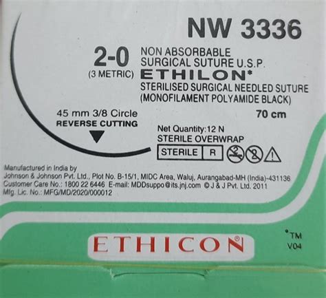 Non Absorbable Surgical Suture Ethicon Nw 5085 45mm At 1750 Box In