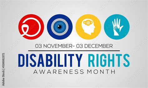 Vector Illustration On The Theme Of Disability Rights Awareness Month