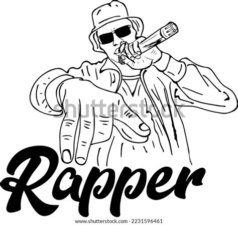 Rapper Logo Rap Singer Monogram Sketch Stock Vector Royalty Free