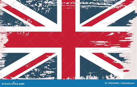 British Vector Flag In Grunge Vintage Style Stock Vector Illustration