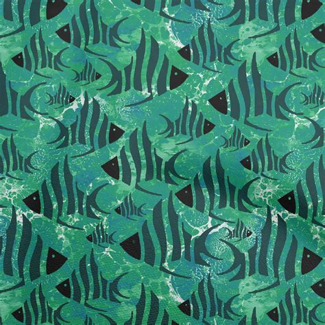 Oneoone Cotton Poplin Dark Teal Green Fabric Sea Sewing Material Print