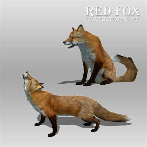 Red black fox fur 3D - TurboSquid 1233608