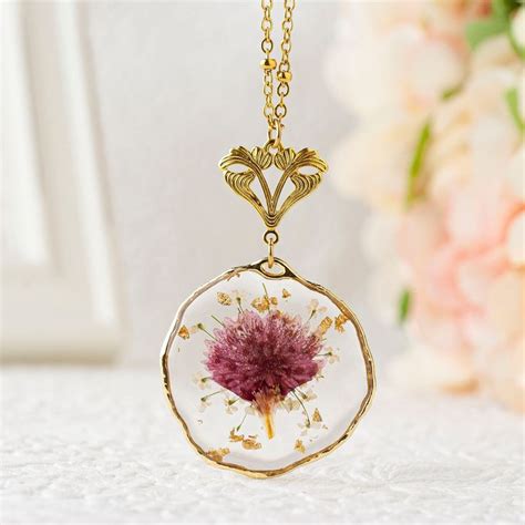 Birth Flower Necklace Birth Flower For January Necklace Boho Jewelry