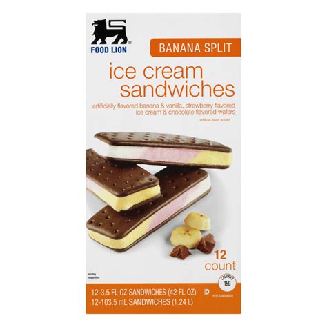 Save on Food Lion Ice Cream Sandwiches Banana Split - 12 ct Order ...