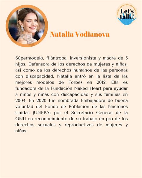 Unfpa M Xico On Twitter Natalia Vodianova Embajadora De Buena