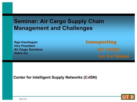 PDF Seminar Air Cargo Supply Chain Management And Challengesmetin