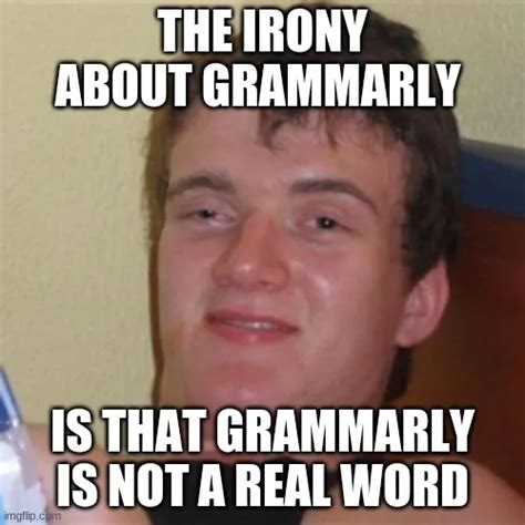 The Irony About Grammarly Is That Grammarly Is Not A Real Word Meme Piñata Farms The Best