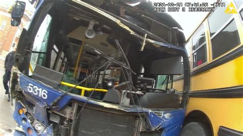 New Video Shows Crash Between School Bus Mcts Bus That Injured 7 Youtube