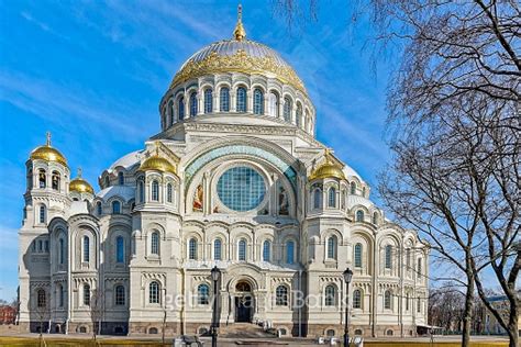 Orthodox Naval Cathedral Of St Nicholas In Kronstadt Near Sain