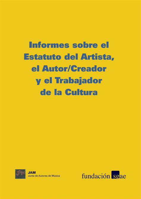 PDF Informes Sobre El Estatuto Del Artista El Autor Creador Y