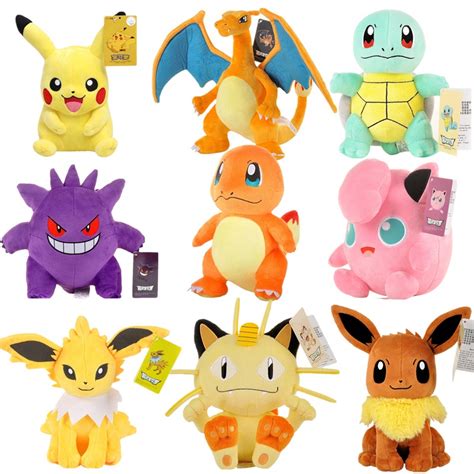 Boneca de pelúcia pokémon pikachued bulbasaur jigglypuff lapras eevee