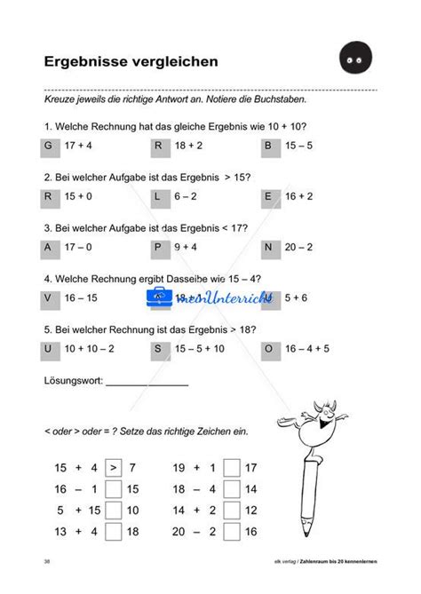 Mengen Und Zahlen Vergleichen Und Ordnen MeinUnterricht