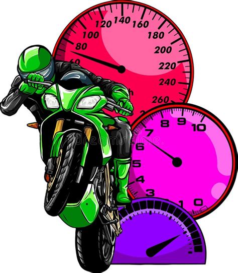 Jinete De La Moto Silueta Abstracta Del Vector El Competir Con De La