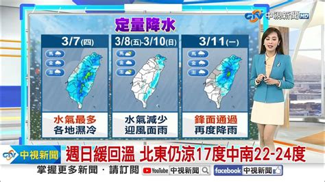 【婷育氣象報報】凍雨襲全台 雪崩式降溫冷到週日晨│中視晨間氣象 20240307 Youtube