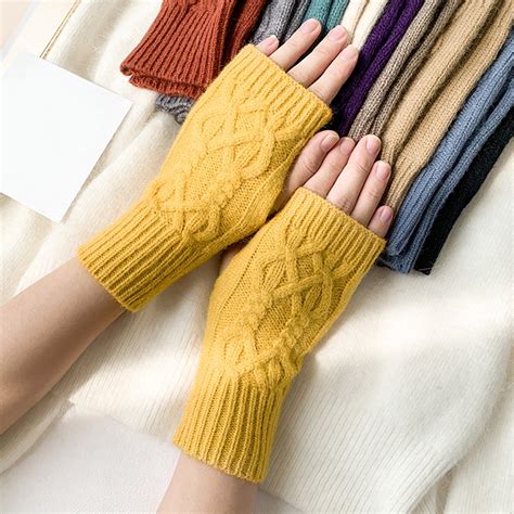 Boomilk Women Cute Fall Winter Solid Color Knitted Half Knitted Woolen