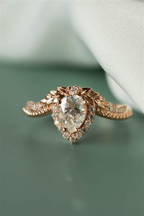 Pear Lab Grown Diamond Engagement Ring Antique Style Ring - Etsy