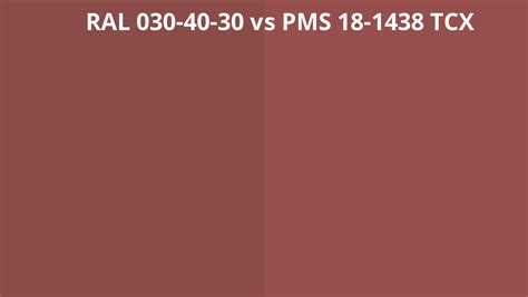 Ral 030 40 30 Vs Pms 18 1438 Tcx Ral Colour Chart Uk