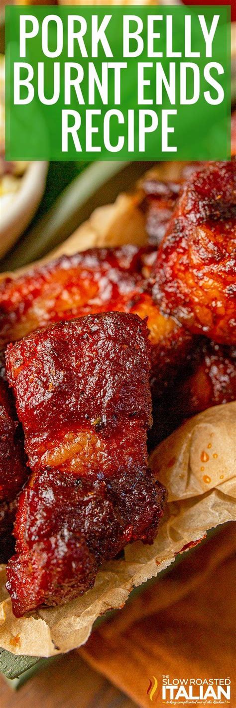 Pork Belly Burnt Ends Recipe With Text Overlay