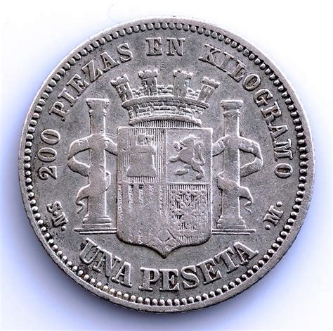 España Gobierno Provisional 1868 1871 1 Peseta 1869 18 69 SNM