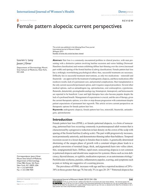 (PDF) Female pattern alopecia: Current perspectives