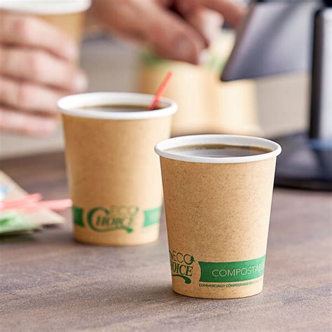 Ecochoice Oz Tall Kraft Compostable Paper Hot Cup Pack