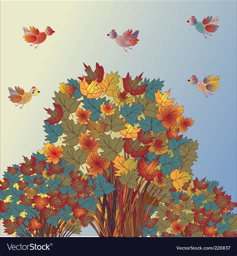 Autumn background with trees Royalty Free Vector Image