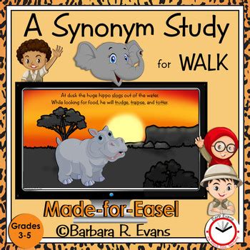 Synonym Study The Synonym Safari Vocabulary Task Cards Graphic Organizers