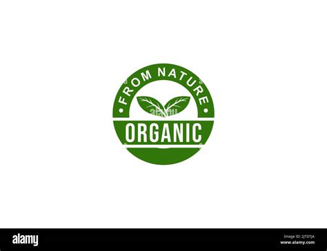 An Organic Logo With A Slogan On A White Background Stock Vector Image