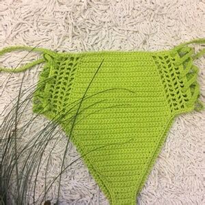 Zoella High Waisted Crochet Bikini Bottoms Cheeky Festival Style Cotton Etsy