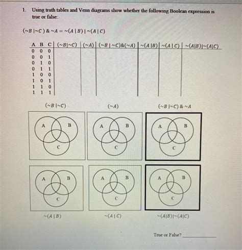 Solved 1 Using Truth Tables And Venn Diagrams Show Whether