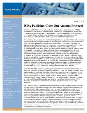 Fillable Online ISDA Publishes Close Out Amount Protocol Fax Email