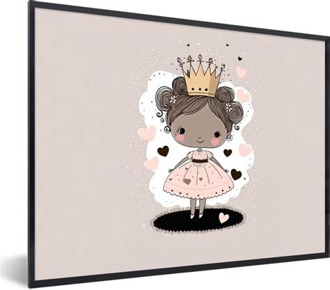 Fotolijst Incl Poster Prinsessen Jurk Hartjes Pastel Meisjes