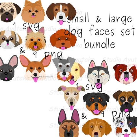 LS Dog Realistic Faces Bundle 18 Dog Faces Set Svg Png - Etsy Australia