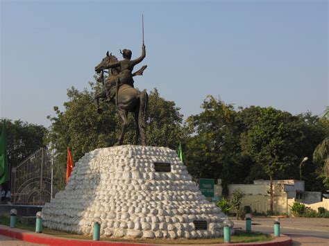 Equestrian statue of Rani of Jhansi Lakshmibai in Gwalior, Madya Pradesh India