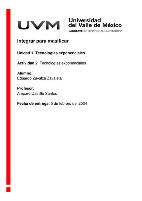 A2 Integrar Para Masificar Integrar Para Masificar Unidad 1