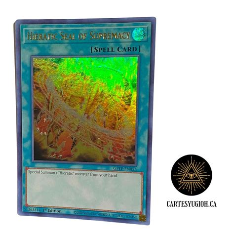 Yu Gi Oh Hieratic Seal Of Supremacy 1st Edition