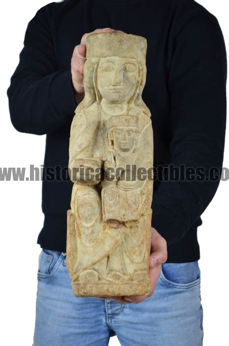 Scultura Madonna Con Bambino Periodo Romanico XI XII Secolo