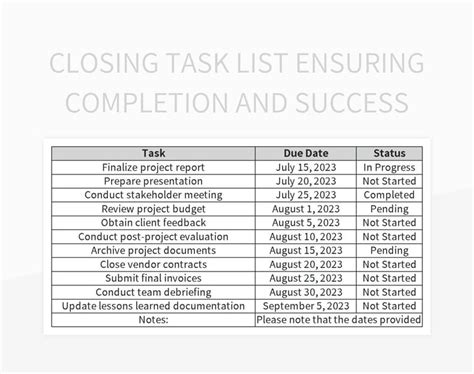 Free Closing Checklist Templates For Google Sheets And Microsoft Excel