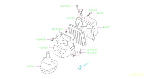 2010 Subaru WRX Air Filter Housing Lower 46052VA020 Genuine