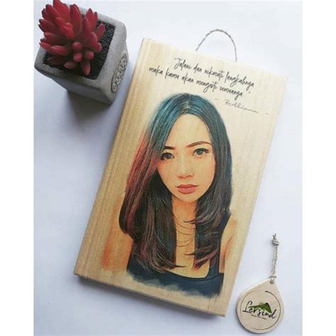 Jual Sketsa Wajah Custom 24x15cm Untuk Kado Pernikahan Ulang Tahun