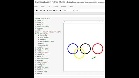 Olympics Logo In Python Turtle Library Youtube