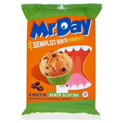 Mr Day 6 Muffin Senza Glutine Con Pepite Di Cioccolato Fondente 6 X 42