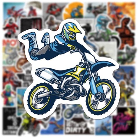 5 Motorcycle Dirt Bike Vinyl Stickers for Water Bottles, Laptop Sticker ...