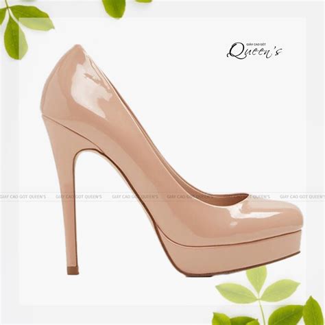 ĐÚP NUDE BÓNG Giày Cao Gót Queens