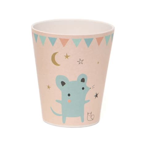 Gobelet Bambou Mouse Peach Jadeco Eshop D Coration Enfants