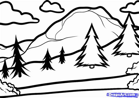 Scenery Drawing Coloring Coloring Pages