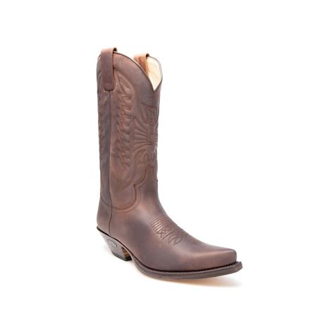 Botas Sendra 2073 Cuervo Western para hombre en cuero marrón